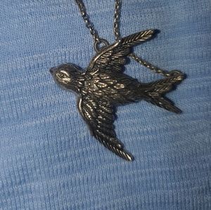 Silverstone FOSSIL Swallow Bird Necklace 16-18"